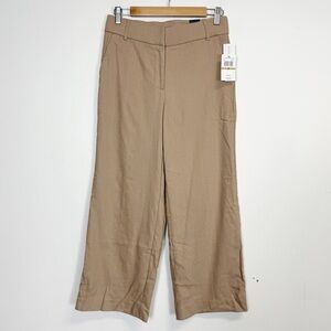 Amanda + Chelsea Wide Leg Dress Pants Womens Size 2 Tan Linen Blend NWT NEW